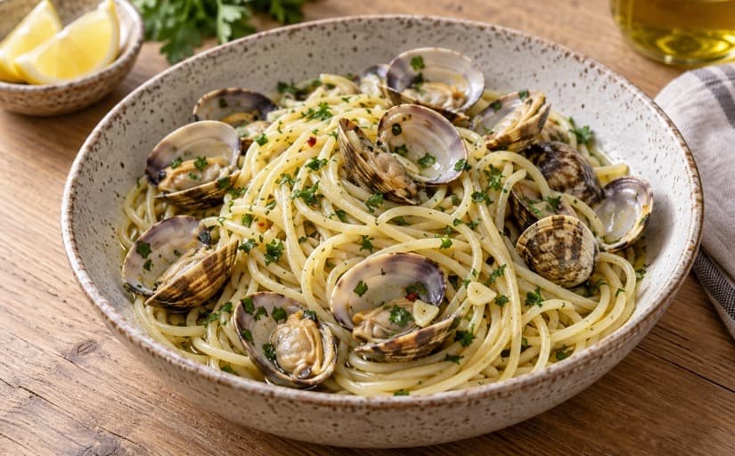 Espaguetis con almejas